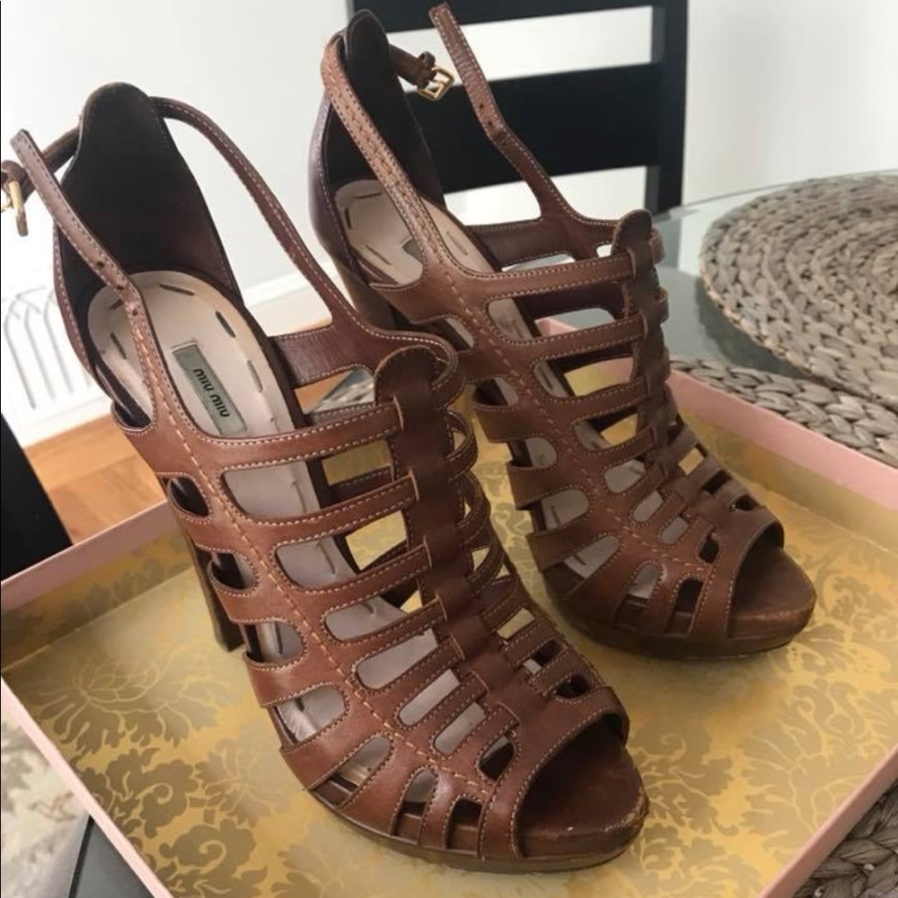 Mid Miu strappy sandal high heels